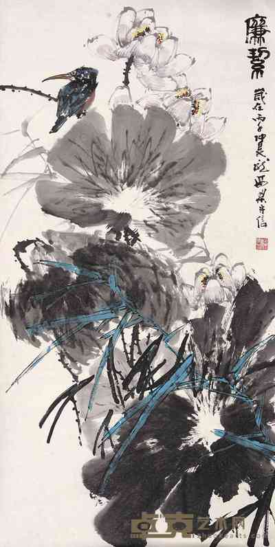 梁守信 花鸟 镜心 137×68cm